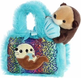 Aurora® Fashionable Fancy Pals™ Zoo Collection Stuffed Animal - Plush with Stylish Purse for Dress Up Fun for Kids 3  Years, Costumes, and Birthdays - Sea Otter 7 Inches