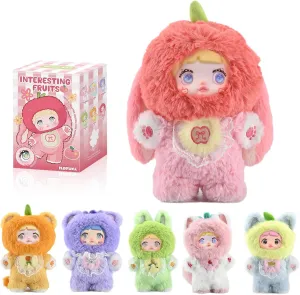 Authentic Nommi Blind Box Interesting Fruits Series Plush - 3 Expressions Adorable Mystery Plush Toys for Collectors - 7.1IN Random Surprise Doll with Unique Designs, 6PCS (No Repeat Doll)