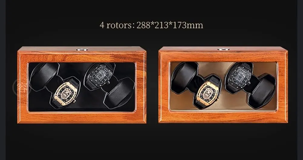 Automatic Watch Winder for 3 Watches Wood with Quiet Motor Flexible Watch Pillows Fit Lady and Man Watches Watches Display Box,White-4 0