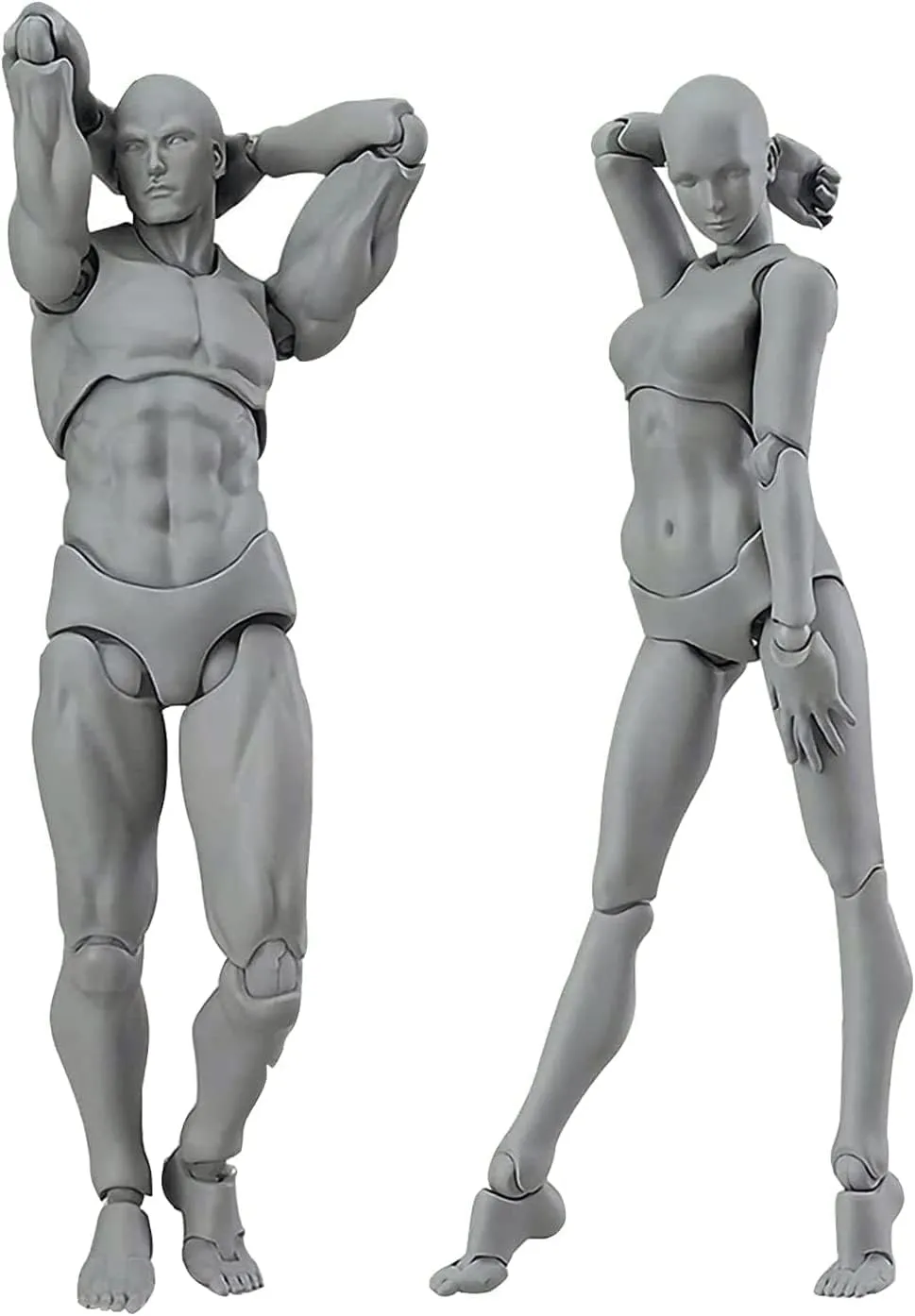 AXITWXIT Manikin Figure Drawing Supplies Drawing Tools, Mannequin for Artists Drawing Figures Model for Sketching, Painting, Artists Male Female Set(Grey)