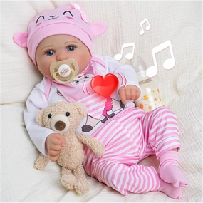 BABESIDE Reborn Baby Dolls with Voice Heartbeat and Breathing - Bailyn, 20 Inch Realistic Newborn Soft Baby Dolls with Toy Accessories Gift Set for Kids Age 3 