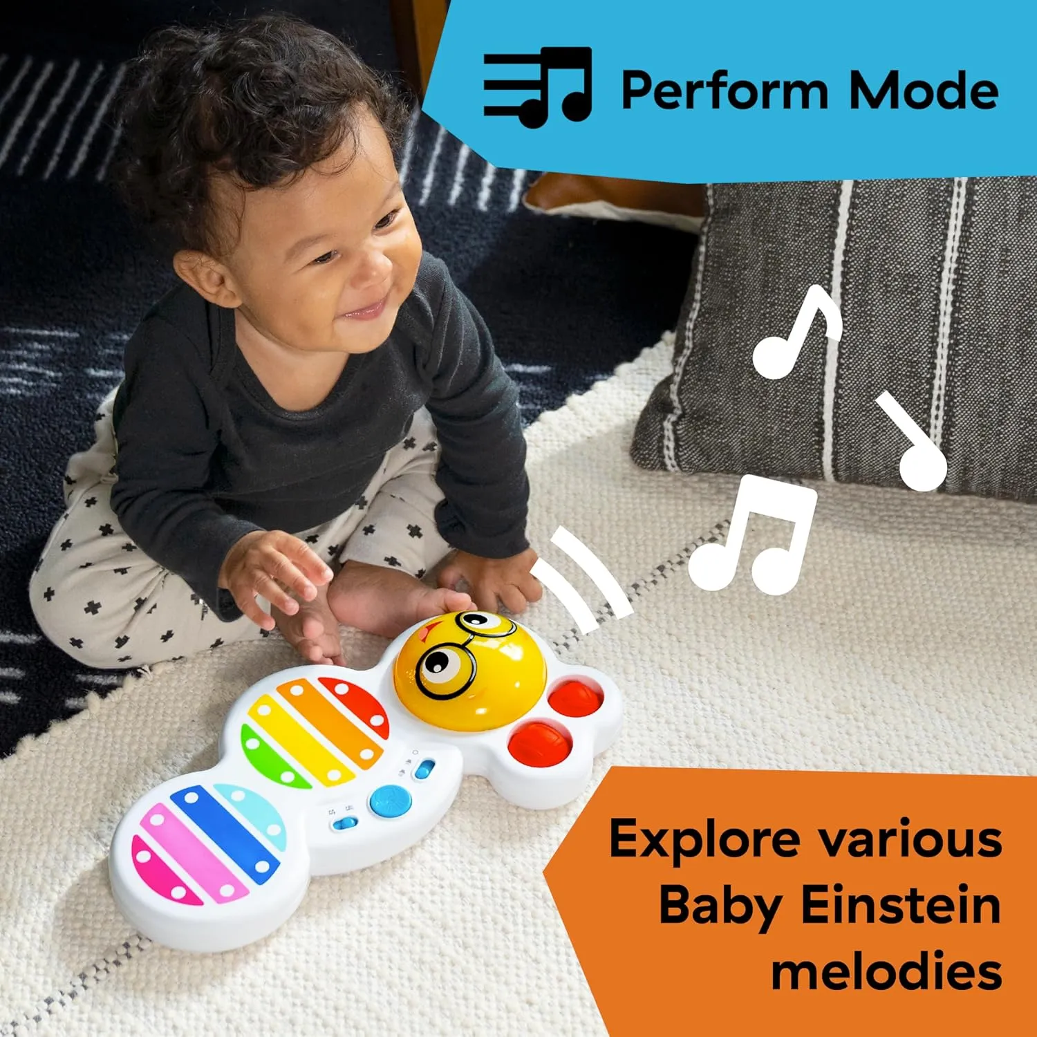 Baby Einstein Cals Curious Keys Xylophone Musical Toy, with Music and Lights - Age 12  Months
