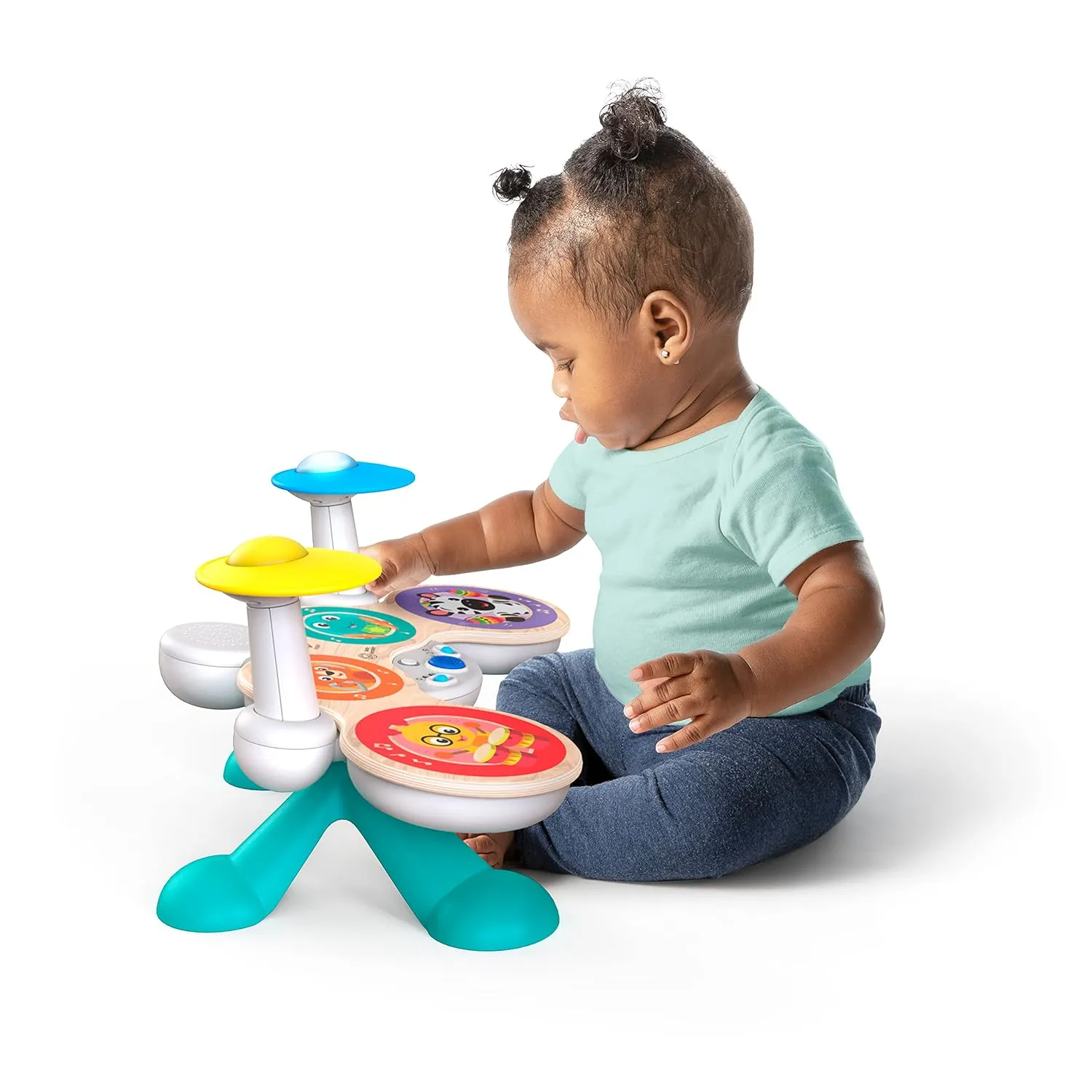 Baby Einstein Together in Tune Drums​ Safe Wireless Wooden Musical Toddler Toy, Magic Touch Collection, Age 12 Months 