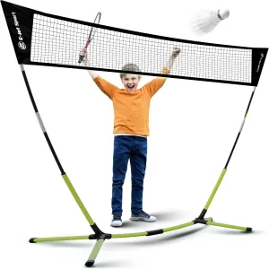 Badminton Net, Portable & Instant Setup (Tool Free Assembly) - Backyard Fun, Beach Park Picnic Outdoor Games