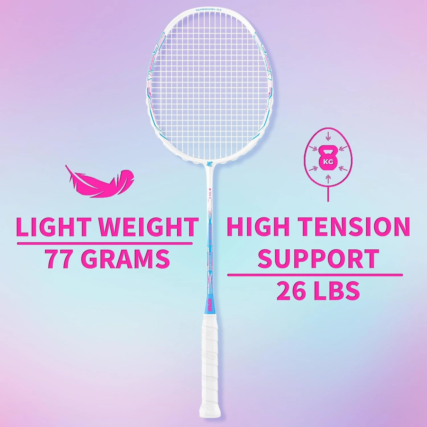 Badminton Racket Set with 2 Carbon Fiber Racquets 5U, 3 Shuttlecocks, 2 Racket Grip Tapes and 2 Badminton Bag - Perfect for Outdoor Games and Gym 5U