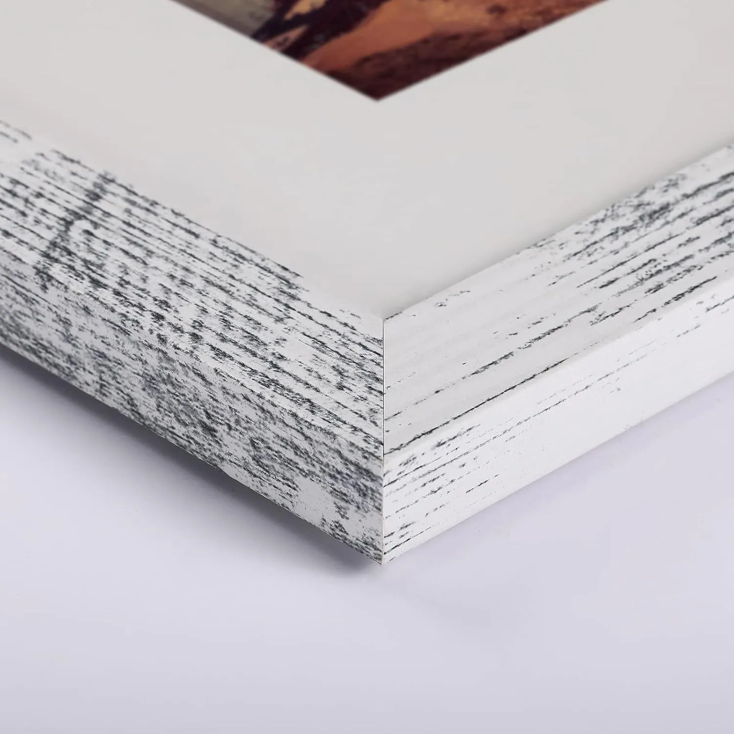BAIJIALI 5x7 Picture Frame Distressed White Wood Pattern Set of 4 with Tempered Glass,Display Pictures 4x6 with Mat or 5x7 Without Mat, Horizontal and Vertical Formats for Wall and Table Mounting