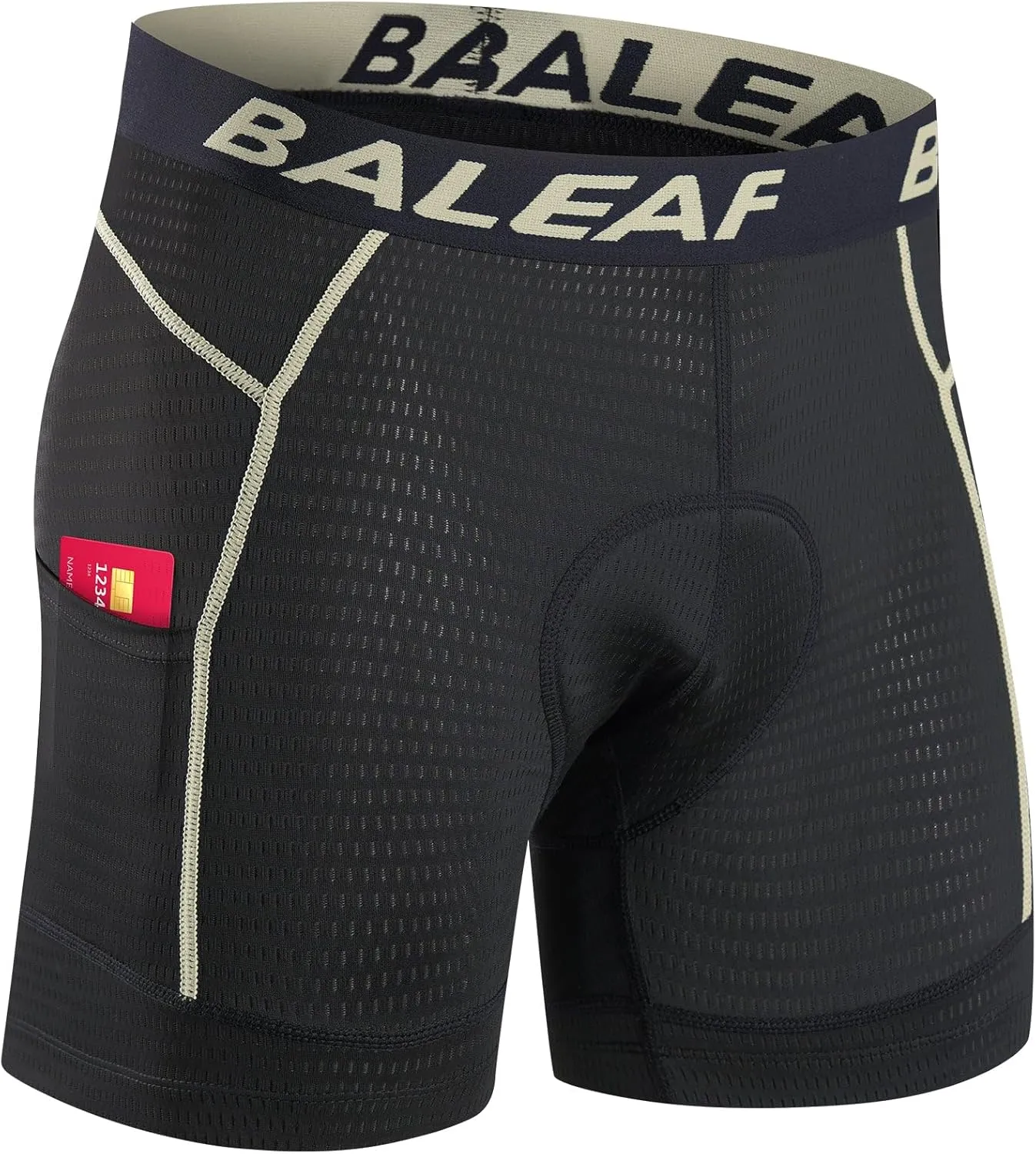 baleaf Men's Cycling Underwear 4D Padded Bike Shorts Pocket Mountain Bike Liner Bicycle Gear