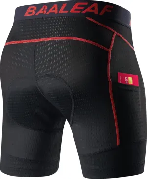 baleaf Men's Cycling Underwear 4D Padded Bike Shorts Pocket Mountain Bike Liner Bicycle Gear