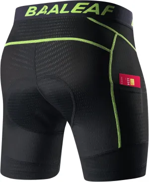 baleaf Men's Cycling Underwear 4D Padded Bike Shorts Pocket Mountain Bike Liner Bicycle Gear