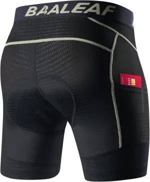 baleaf Men's Cycling Underwear 4D Padded Bike Shorts Pocket Mountain Bike Liner Bicycle Gear