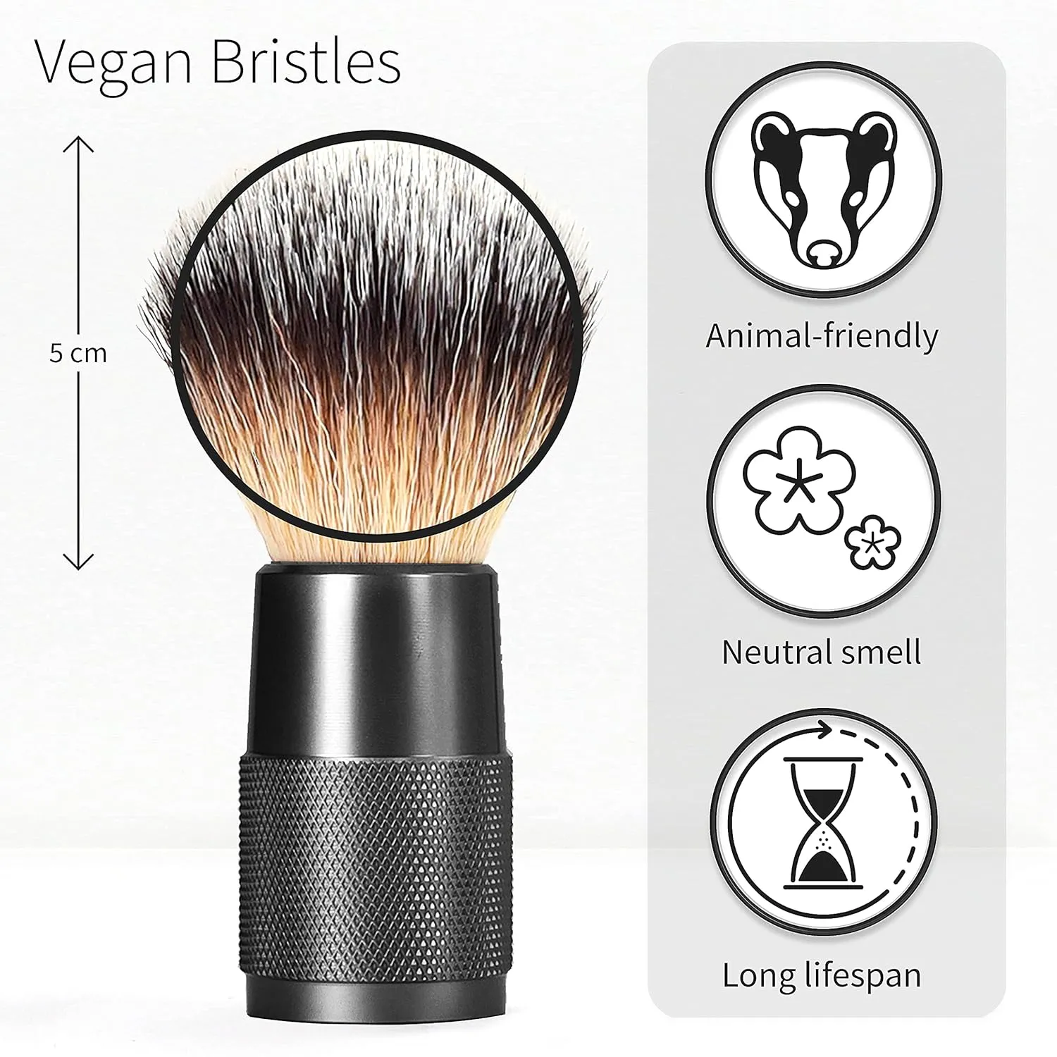 Bambaw - Synthetic Shaving Brush Black | Best Ingrown Hair Treatment | Wet Shaving Brush Shave Brush| Shaving Brush Metal Handle | Your Razor Bump Treatment