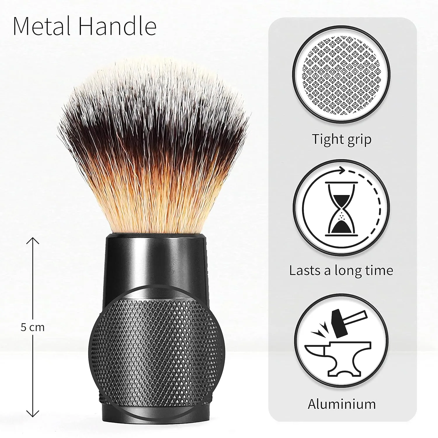 Bambaw - Synthetic Shaving Brush Black | Best Ingrown Hair Treatment | Wet Shaving Brush Shave Brush| Shaving Brush Metal Handle | Your Razor Bump Treatment