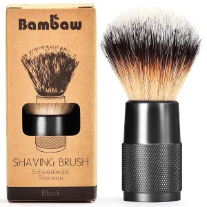 Bambaw - Synthetic Shaving Brush Black | Best Ingrown Hair Treatment | Wet Shaving Brush Shave Brush| Shaving Brush Metal Handle | Your Razor Bump Treatment
