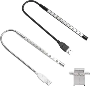 Barbecue Grill USB Light for Monument Gas Grills, Super-Bright Grilling Lights, Gifts for Men, Monument 25392 Gas Grill Accessories, Batteries Not Included, Adjusted 360 Degrees, 2 Pack