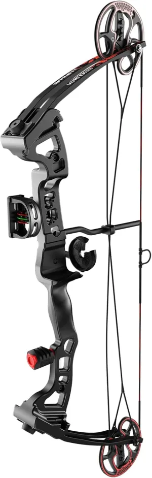 Barnett Vortex Compound Bow, 28-45lb Draw Weight, 22-27in Draw Length, Adjustable 60-70% Let Off, Hunting Bow with Brush Retainer Arrow Rest, Fast Action Quiver, 3 Pin Fiber Optic Sight, for Teens