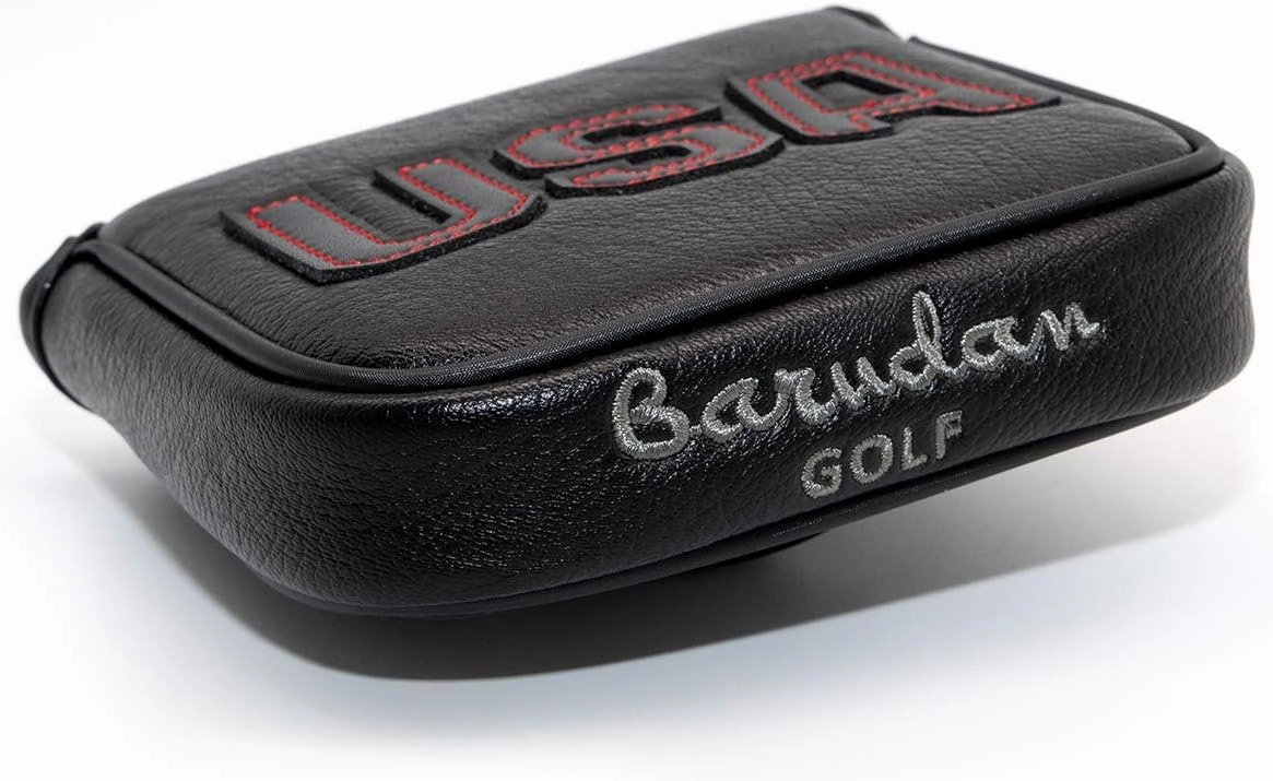 barudan golf Magnetic Square Mallet Putter Cover Headcover,Club Head Cover Protective Case Black,Patriotic USA
