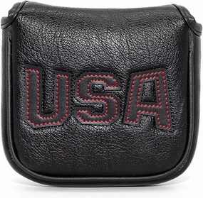 barudan golf Magnetic Square Mallet Putter Cover Headcover,Club Head Cover Protective Case Black,Patriotic USA