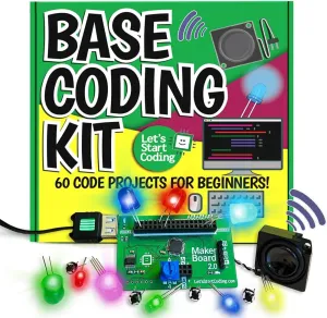 Base Kit Computer Coding Game for Kids 8-12  and Teens to Learn Code & Electronics. Great STEM Gift for Boys & Girls for Real C   Coding with Over 60 Projects Included.