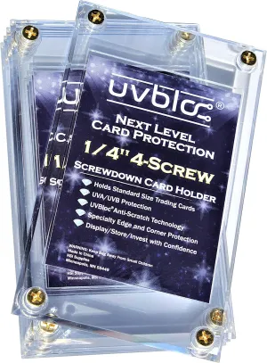 Baseball Card Holder Cases (5 Pack) Protectors Hard Plastic Screw Down 35pt Sleeves for Trading Football Basketball Pokemon Sports Cards