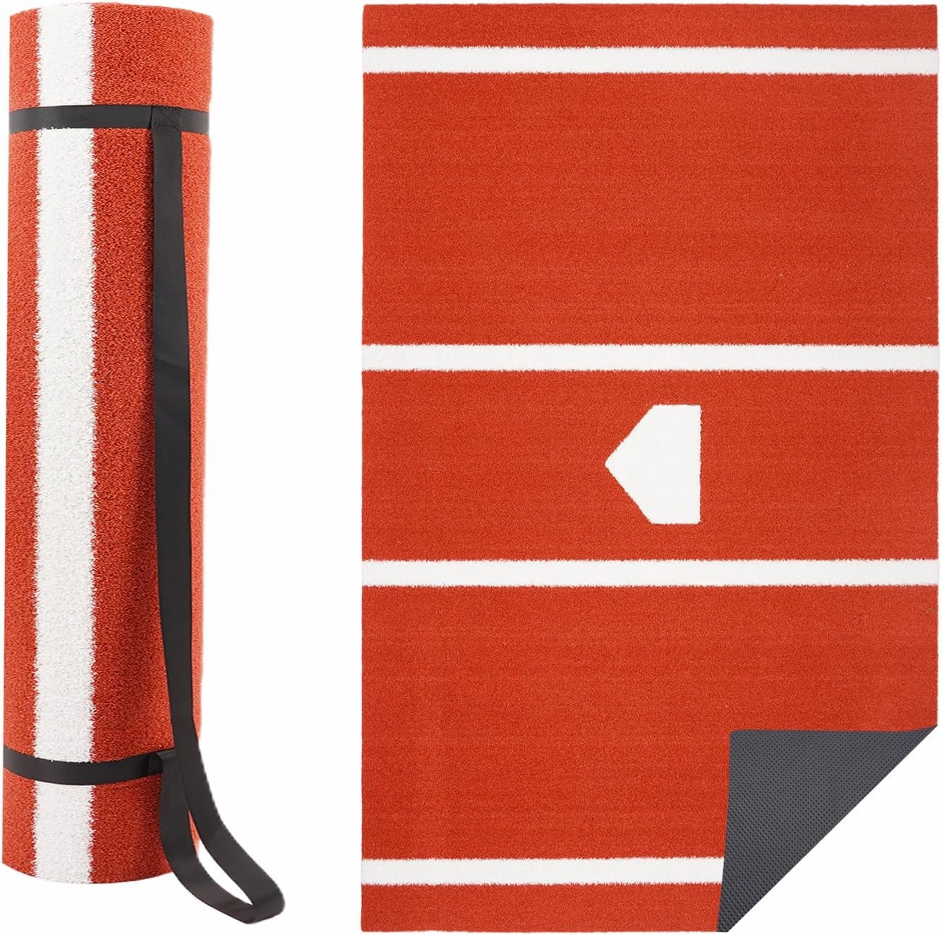 Baseball Batting Mat 6'x4' | 10'x3.8' | 12'x6' Anti-Fade Baseball Hitting Mat Softball Training Matt with Home Plate Batters Box Turf Mat Outdoor Indoor Batting Stance Practice Matt, Green/Clay