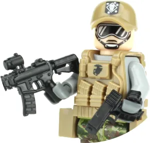 Battle Brick 1.6 Inches Tall Collectible Marine Raider Special Forces Minifigure Custom Minifigure | Genuine Military Minifig | Camo Printed in The USA | Great Gift for Ages 8  to Adult AFOL