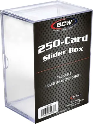 BCW Diversified BCDSB250 2 Piece Slider Box, Clear - 250 Count