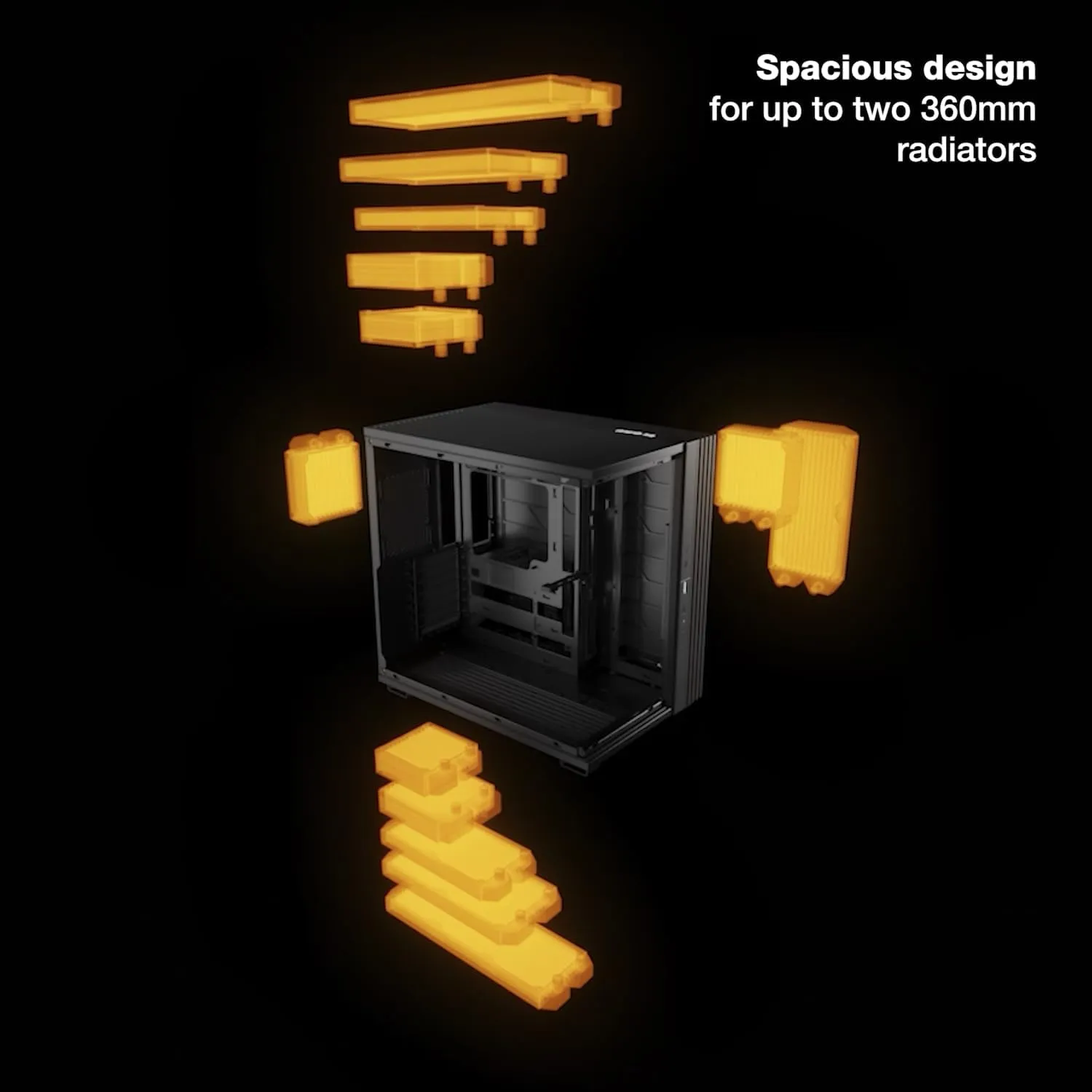 be quiet! Light Base 600 DX Black PC Case | Fully Windowed Front and Side Panel | Dual Chamber | ARGB LED Strip | Inverted and Horizontal Layout Customizable | BGW65
