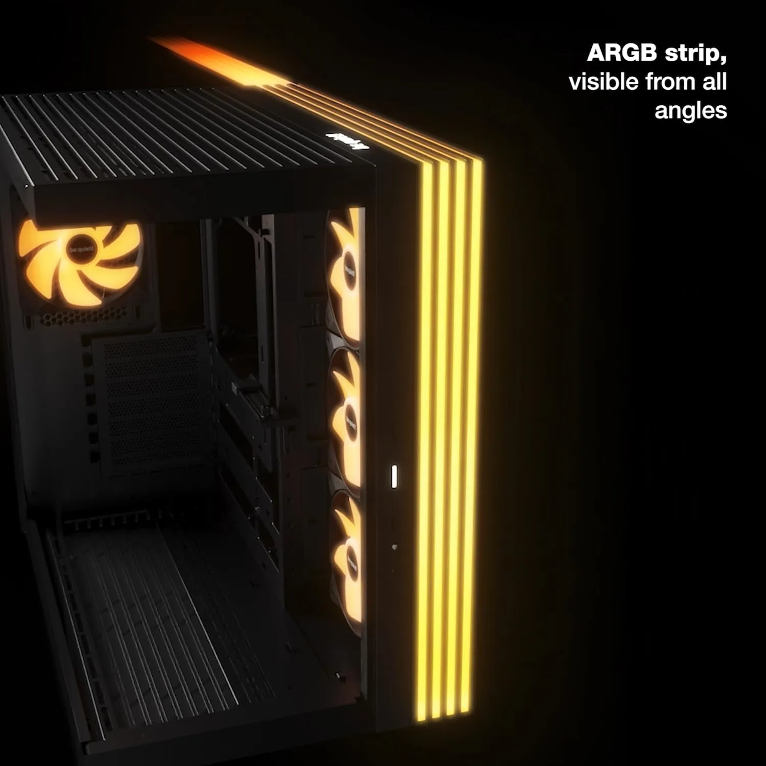 be quiet! Light Base 600 DX Black PC Case | Fully Windowed Front and Side Panel | Dual Chamber | ARGB LED Strip | Inverted and Horizontal Layout Customizable | BGW65