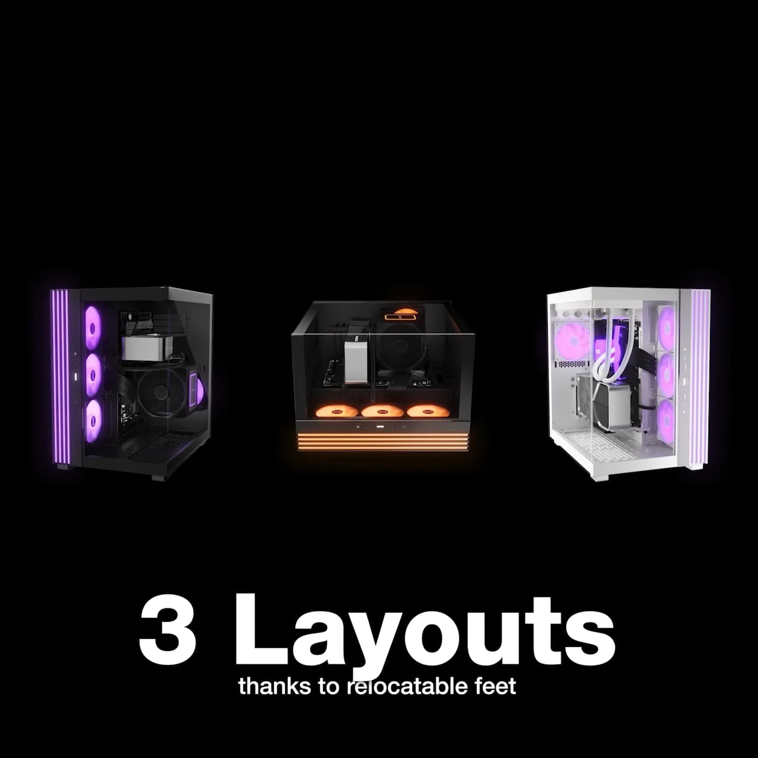 be quiet! Light Base 600 DX Black PC Case | Fully Windowed Front and Side Panel | Dual Chamber | ARGB LED Strip | Inverted and Horizontal Layout Customizable | BGW65