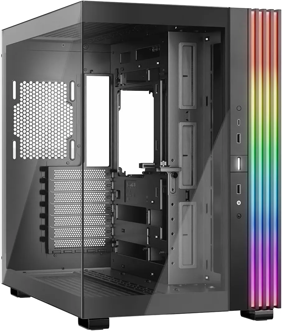 be quiet! Light Base 600 DX Black PC Case | Fully Windowed Front and Side Panel | Dual Chamber | ARGB LED Strip | Inverted and Horizontal Layout Customizable | BGW65