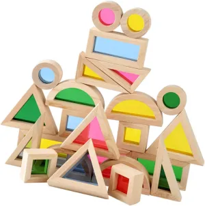 BESPORTBLE 24Pcs Kaleidoscopic Educational Stackable for Color Recognition Shape Learning Promotes Hand Eye Coordination Self Discovery for