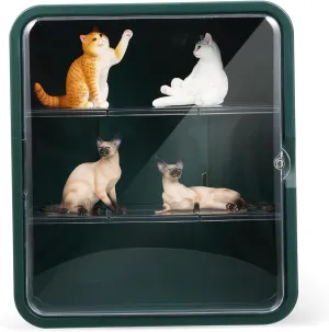 BESPORTBLE Figurine Display Case with Adjustable Shelves Dustproof Organizer Figures Collectibles Clear Plastic Showcase for Home Office Retail Storage
