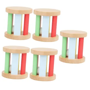 BESPORTBLE Wooden Hand Rattle Early Education for Auditory and Visual Training Compact Lightweight Grasping Rattle Plaything for Boy Girl for Cognitive Development