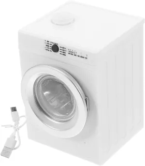 BESTonZON Miniature Washing Machine Model Rechargeable Dollhouse Appliance with Rotatable Door Washable Clothing Interactive Play for Decorative Fun Rooms
