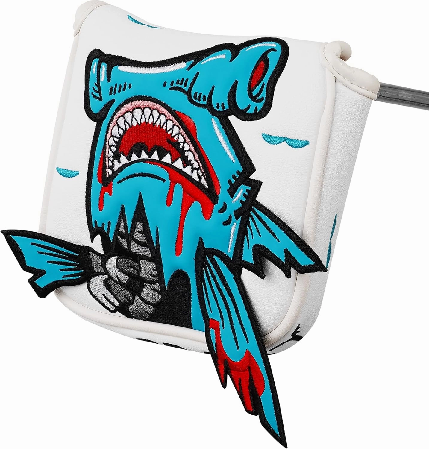 Big Crazy Golf Head Covers, Golf Club Covers Funny, Driver Headcovers, Golf Club Covers, Fairway Woods Head Covers, Hybrids Headcover, Putter Cover with Soft Lining for Golf Gift Hammerhead Sharks