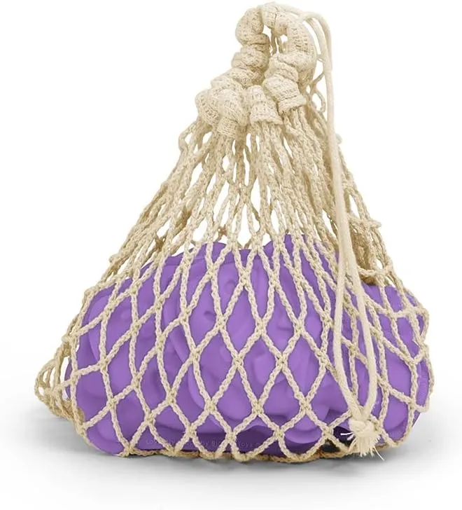 Bigjigs Toys Lavender Purple Silicone Sand Moulds - 4pc Silicone Beach Toys Set, Eco Friendly Beach Toys, Sustainable Sand and Water Toys, Sand Toys for Toddlers Age 3-5 Years