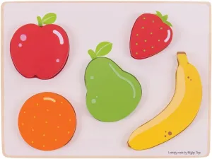 Bigjigs Toys Wooden Chunky Lift and See Puzzle - Fruit