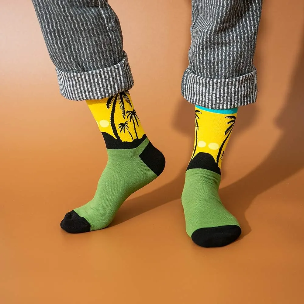 BISOUSOX Dress Socks for Men 9-12 Mens Funny Fun Colorful Crazy Funky Crew Socks Novelty Happy Cotton