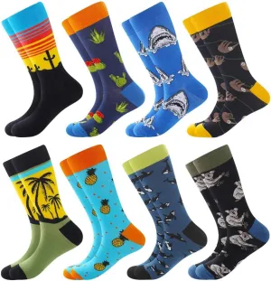BISOUSOX Dress Socks for Men 9-12 Mens Funny Fun Colorful Crazy Funky Crew Socks Novelty Happy Cotton