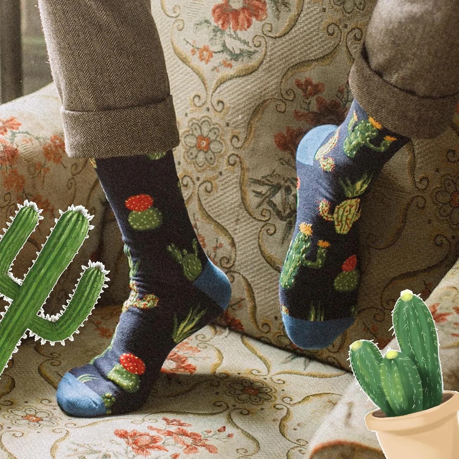 BISOUSOX Dress Socks for Men 9-12 Mens Funny Fun Colorful Crazy Funky Crew Socks Novelty Happy Cotton