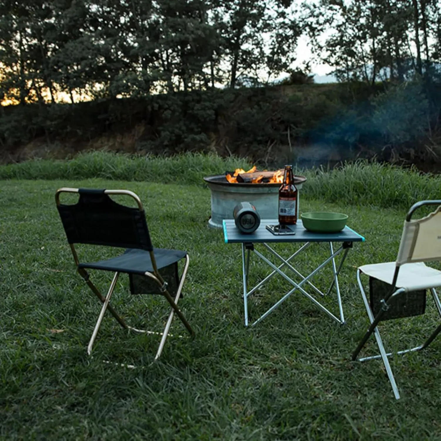BK&MF Aluminum Outdoor Folding Camping Table,Portable Ultralight Picnic Camping Table Compact Small Travel Table with Carry Bag for Camp, Cooking Hiking,A,68x46x41cm(27x18x16inch)