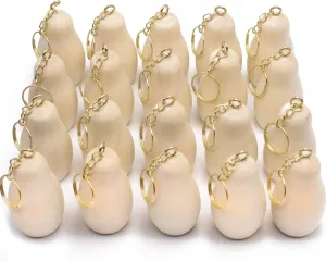 Blank Russian Nesting Doll Keychain 20 pcs - Russian Nesting Dolls to Paint - Paint Your Own Matryoshka Key Chain - DIY Key Ring Blank Doll for Craft