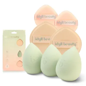 Blending Sponge Puff Set, 8 Pieces Powder Puff for Liquid Cream Foundation, Vegan & Cruelty Free Thanksgiving Holiday Gifts for Women, Beauty Blender Make up Sponges for Foundation
