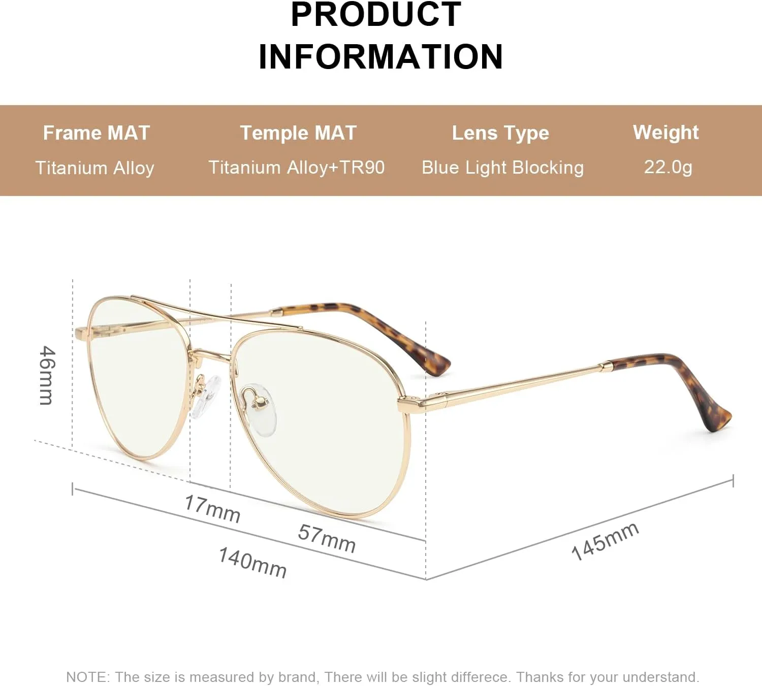 Blue Light Aviator Reading Glasses for men Women Metal Frame Spring Temple Computer Glasses