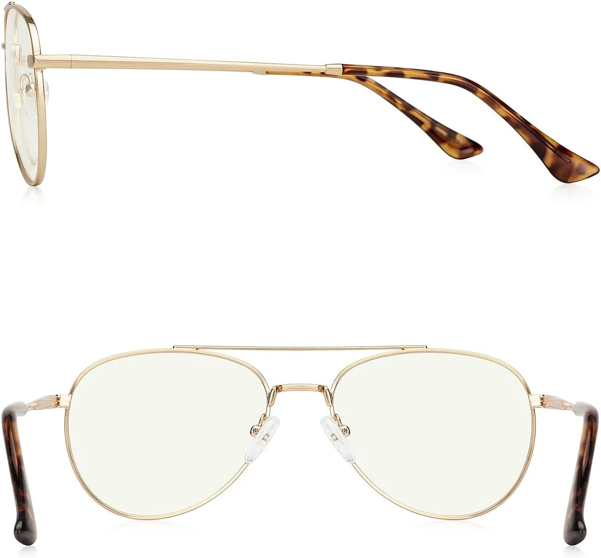 Blue Light Aviator Reading Glasses for men Women Metal Frame Spring Temple Computer Glasses