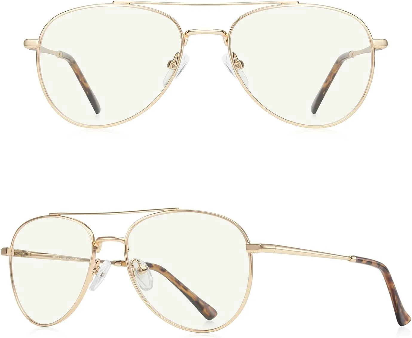 Blue Light Aviator Reading Glasses for men Women Metal Frame Spring Temple Computer Glasses