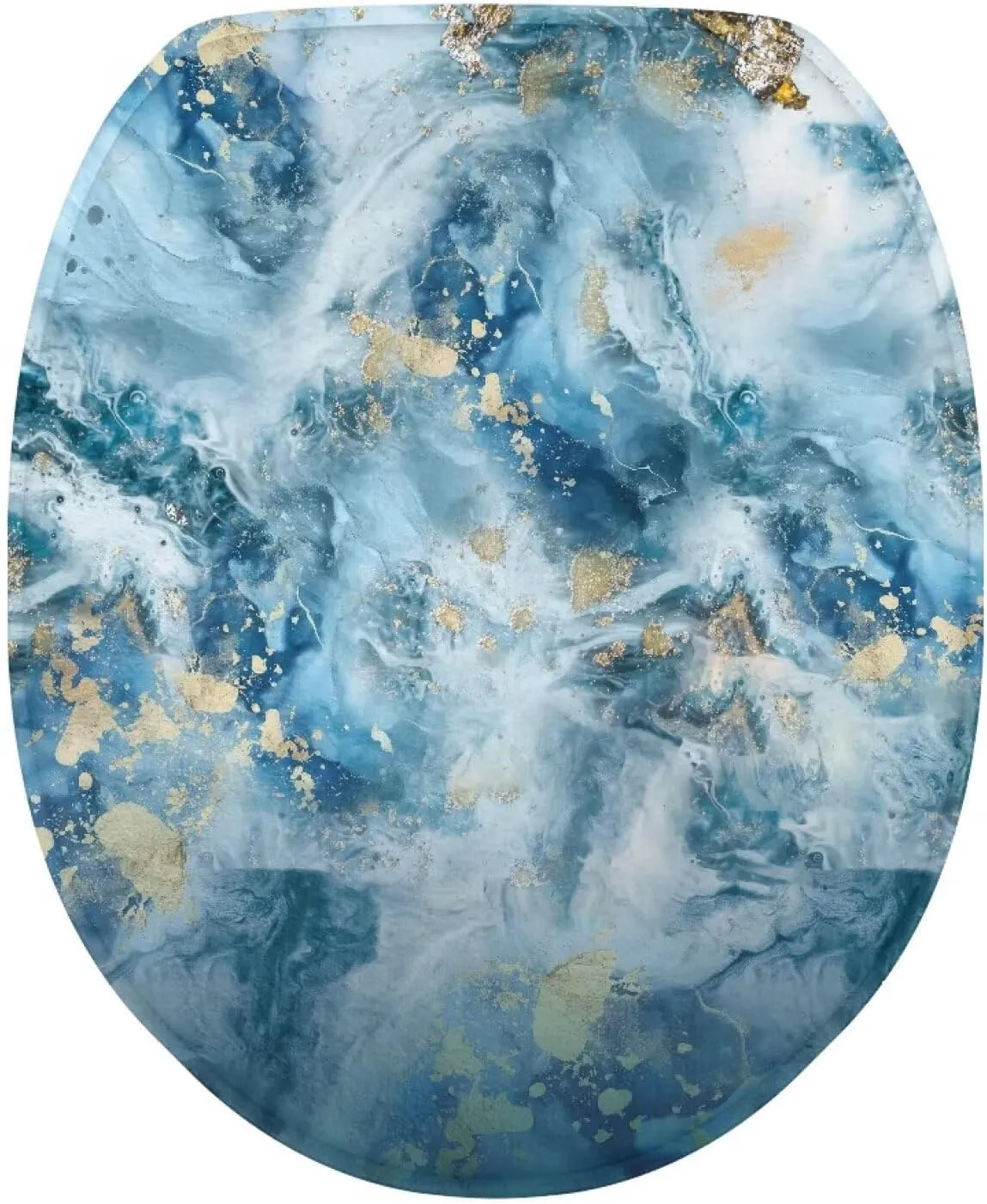 Blue Marble Print Toilet Lid Cover Bathroom Decoration Accessories Bathroom Toilet Lid Soft Plush Seat Covers Seat Covers Fits Most Lids for Accessories Decor