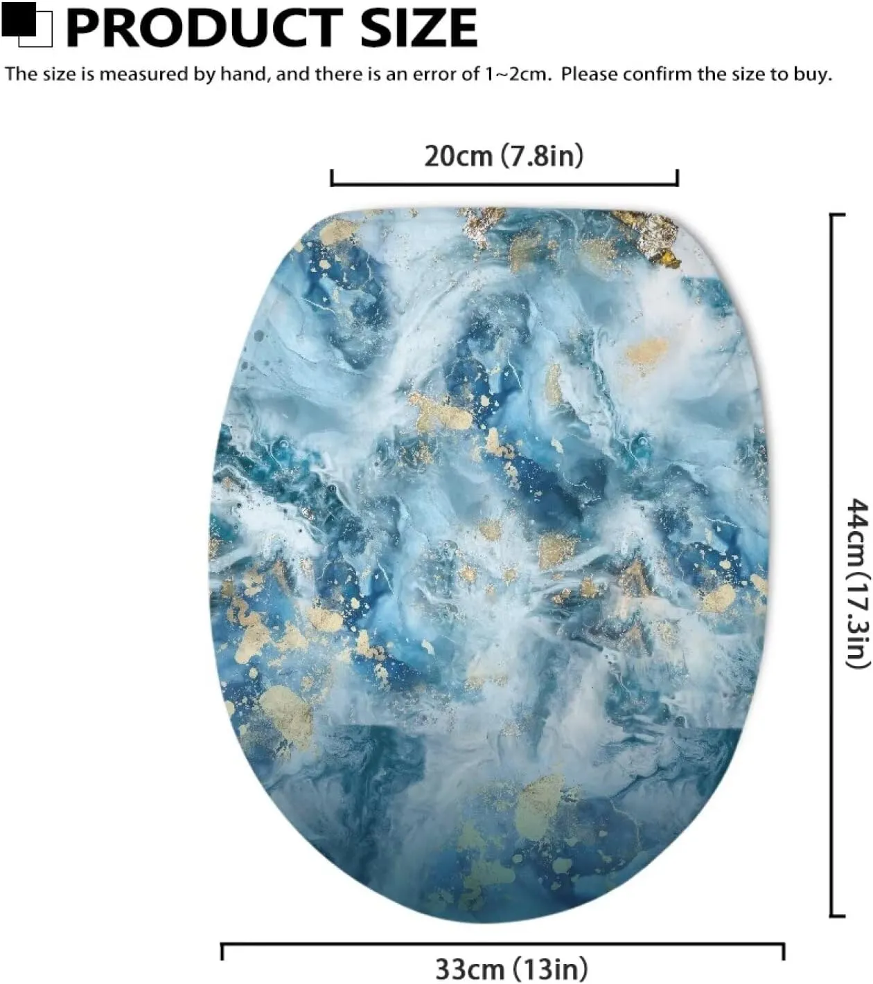 Blue Marble Print Toilet Lid Cover Bathroom Decoration Accessories Bathroom Toilet Lid Soft Plush Seat Covers Seat Covers Fits Most Lids for Accessories Decor