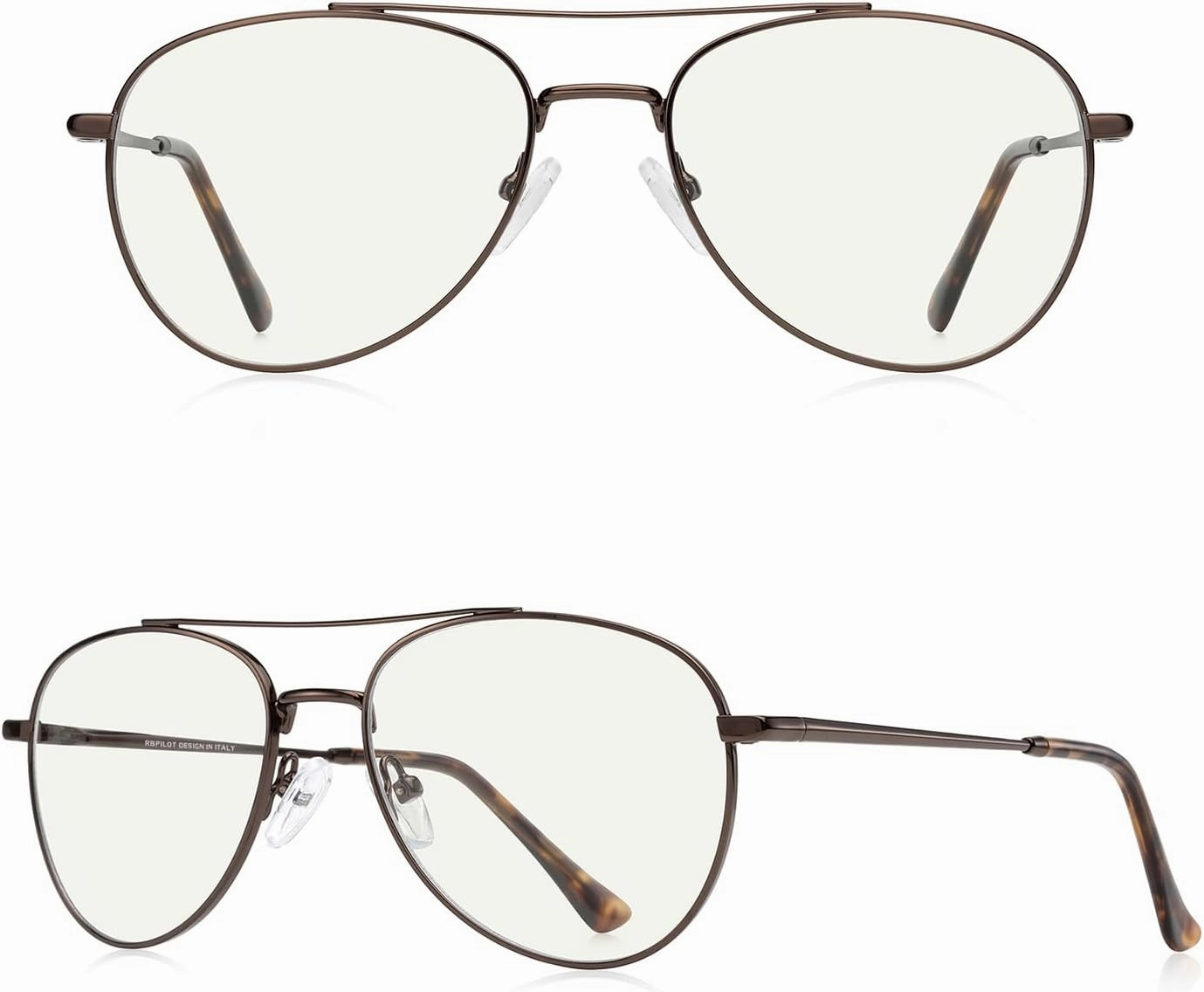 Blue Light Aviator Reading Glasses for men Women Metal Frame Spring Temple Computer Glasses