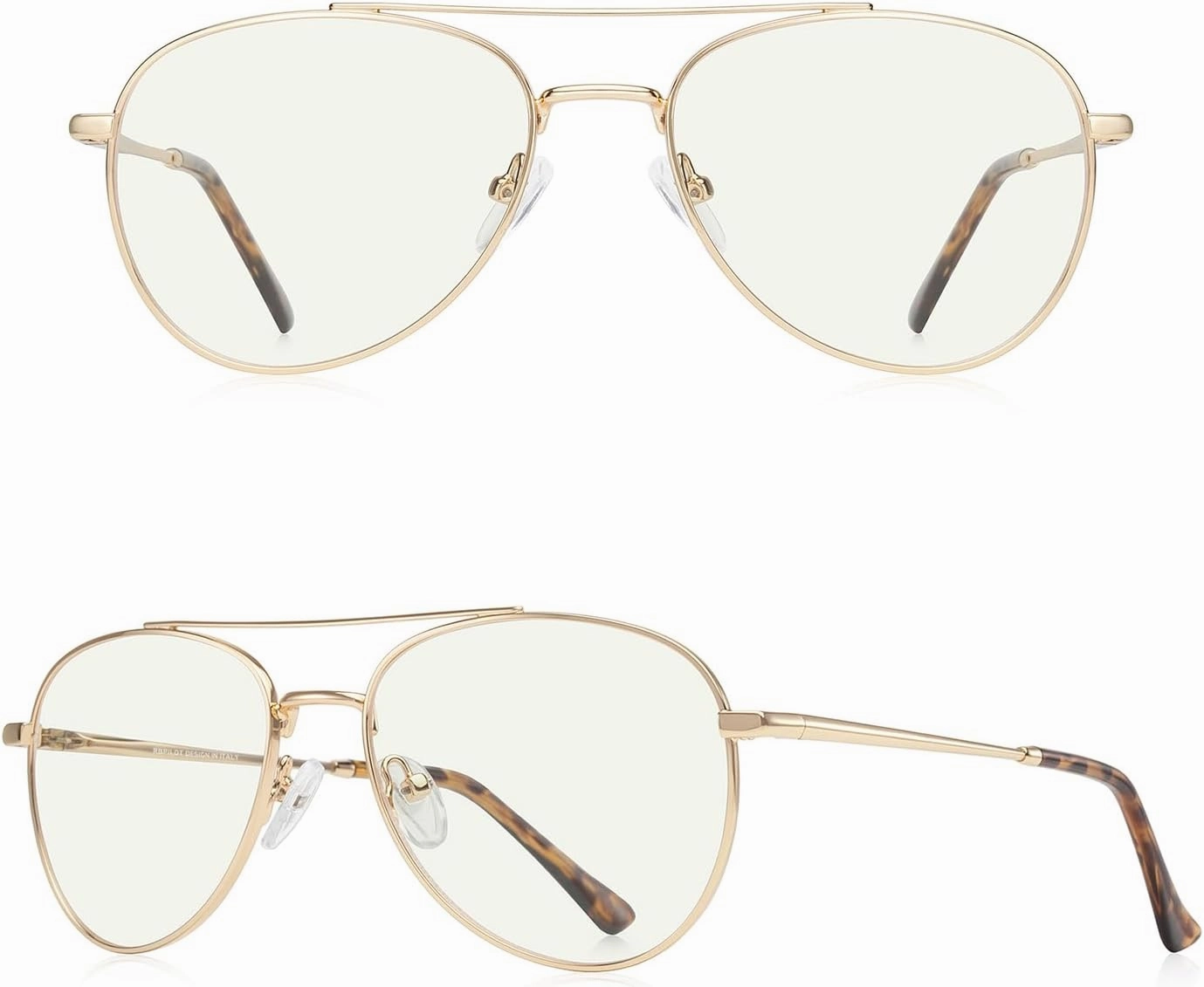Blue Light Aviator Reading Glasses for men Women Metal Frame Spring Temple Computer Glasses